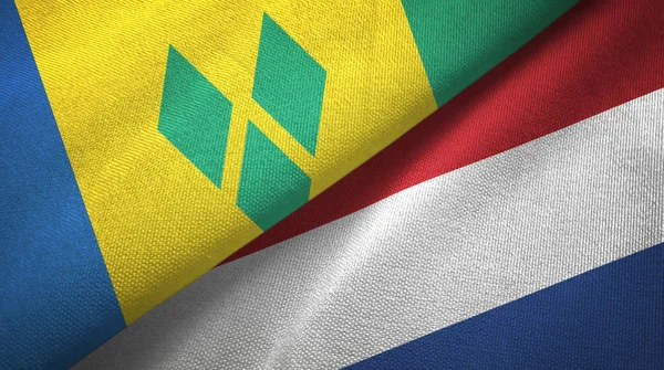 Saint Vincent e Grenadine e Paesi Bassi due bandiere — Foto Stock
