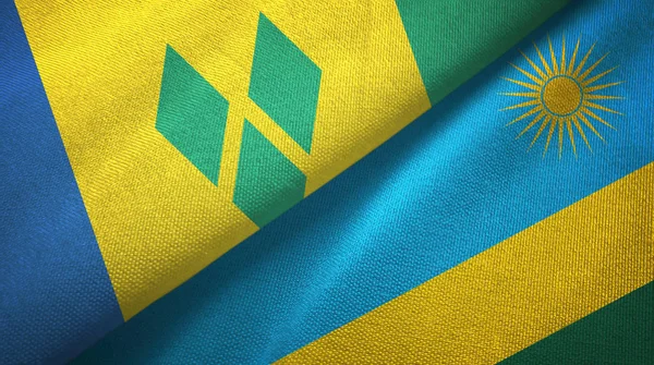 Saint Vincent and the Grenadines and Rwanda two flags — Stock Photo, Image