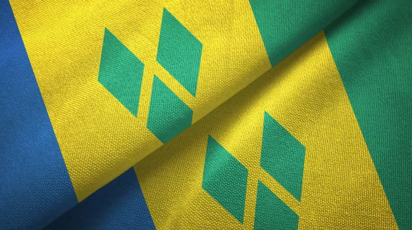 Saint Vincent és Grenadine-szigetek és Saint Vincent és a Grenadine-szigetek két zászló — Stock Fotó