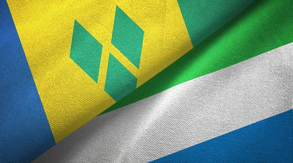 Saint Vincent und die Grenadinen und Sierra Leone zwei Flaggen — Stockfoto