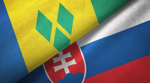Сент-Вінсент і Гренадіни і Словаччина два прапори — стокове фото