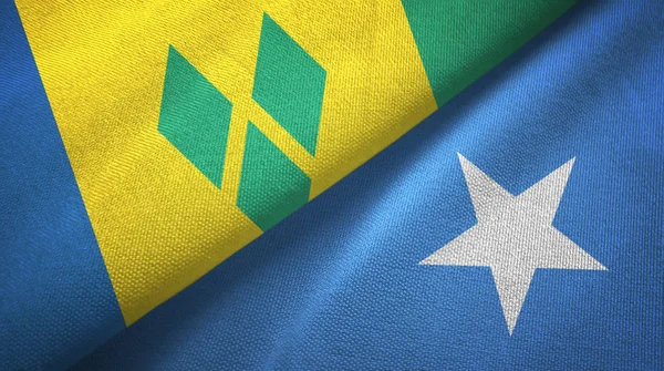 Άγιος Βικέντιος και Γρεναδίνες και Σομαλία δύο σημαίες — Φωτογραφία Αρχείου