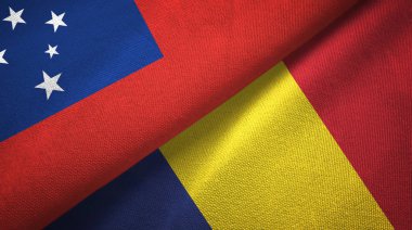 Samoa ve Çad iki bayraklar tekstil kumaş, kumaş doku 