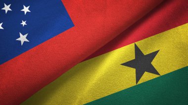 Samoa ve Gana iki bayraktekstil kumaş, kumaş doku