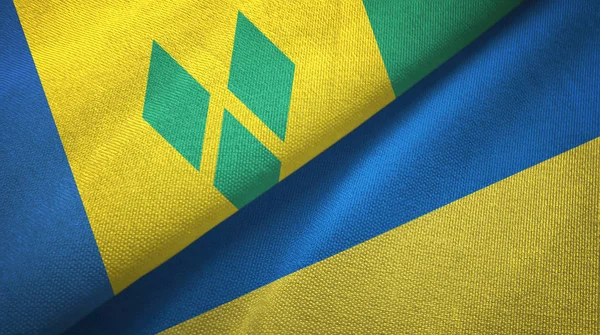 San Vicente y las Granadinas y Ucrania dos banderas —  Fotos de Stock