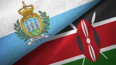 San Marino ve Kenya iki bayraktekstil kumaş, kumaş doku