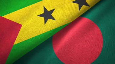 Sao Tome ve Principe ve Bangladeş iki bayrak 