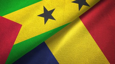 Sao Tome ve Principe ve Çad iki bayrak 
