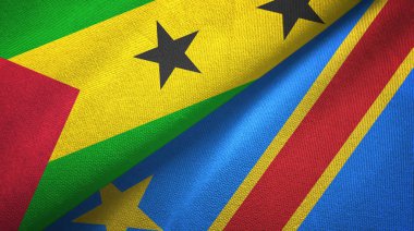 Sao Tome ve Principe ve Kongo Demokratik Cumhuriyeti iki bayrak