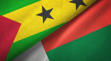 Sao Tome ve Principe ve Madagaskar iki bayrak