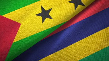 Sao Tome ve Principe ve Mauritius iki bayrak