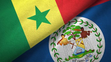 Senegal ve Belize iki bayraktekstil kumaş, kumaş doku 