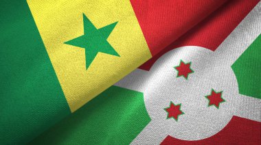 Senegal ve Burundi iki bayraklar tekstil kumaş, kumaş doku 