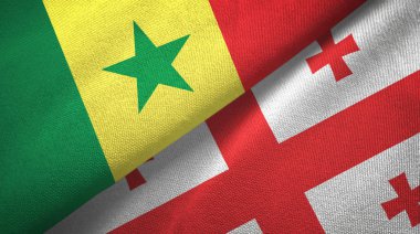 Senegal ve Gürcistan iki bayraklar tekstil kumaş, kumaş doku