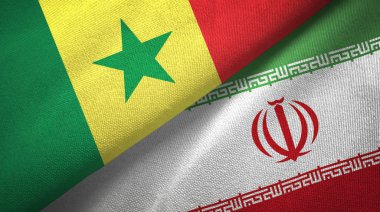 Senegal ve İran iki bayraktekstil kumaş, kumaş doku
