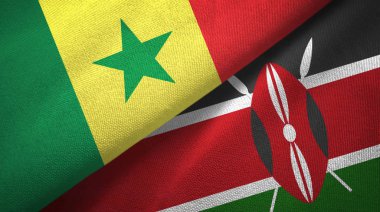 Senegal ve Kenya iki bayraktekstil kumaş, kumaş doku