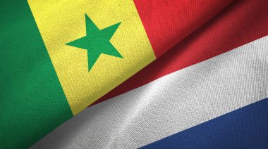 Senegal ve Hollanda iki bayraktekstil kumaş, kumaş doku