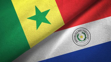Senegal ve Paraguay iki bayraklar tekstil kumaş, kumaş doku