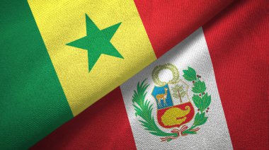 Senegal ve Peru iki bayraklar tekstil kumaş, kumaş doku