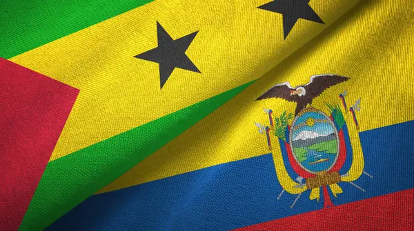 Santo Tomé y Príncipe y Ecuador dos banderas — Foto de Stock
