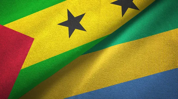 Sao Tome en principe en Gabon twee vlaggen — Stockfoto