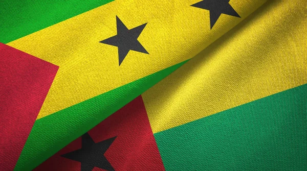 Sao Tome e Principe e Guinea-Bissau due bandiere — Foto Stock