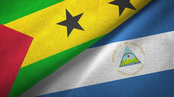 Sao Tome en principe en Nicaragua twee vlaggen — Stockfoto