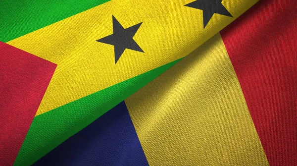 Sao Tome e Principe e Romania due bandiere — Foto Stock