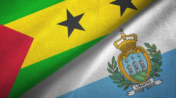 São Tomé e Príncipe e São Marinho duas bandeiras — Fotografia de Stock