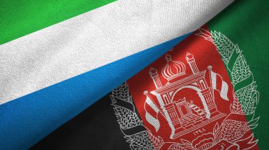 Sierra Leone and Afghanistan two flags textile cloth, fabric texture 