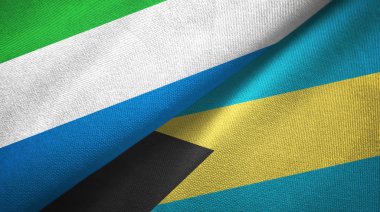 Sierra Leone ve Bahamalar iki bayraklar tekstil kumaş, kumaş doku 