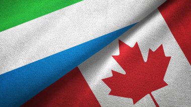 Sierra Leone ve Kanada iki bayraklar tekstil kumaş, kumaş doku 