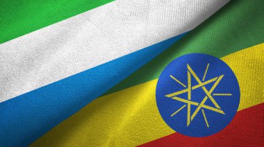 Sierra Leone ve Etiyopya iki bayraklar tekstil kumaş, kumaş doku