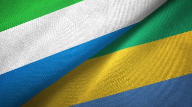 Sierra Leone ve Gabon iki bayraklar tekstil kumaş, kumaş doku
