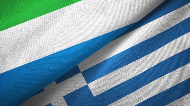 Sierra Leone ve Yunanistan iki bayraktekstil kumaş, kumaş doku