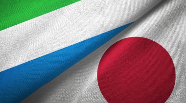 Sierra Leone ve Japonya iki bayraklar tekstil kumaş, kumaş doku
