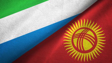 Sierra Leone ve Kırgızistan iki bayrak tekstil kumaş, kumaş doku