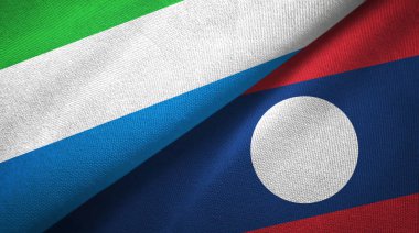Sierra Leone ve Laos iki bayraktekstil bezi.
