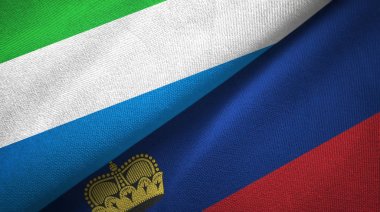 Sierra Leone ve Liechtenstein iki bayraklar tekstil kumaş, kumaş doku