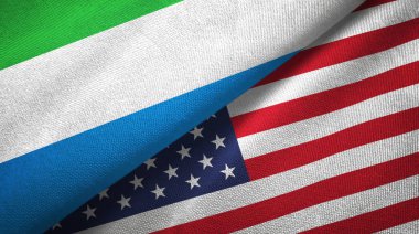 Sierra Leone ve Amerika Birleşik Devletleri iki bayraklar tekstil kumaş, kumaş doku