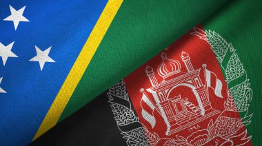 Solomon Adası ve Afganistan iki bayraklar tekstil kumaş, kumaş doku 