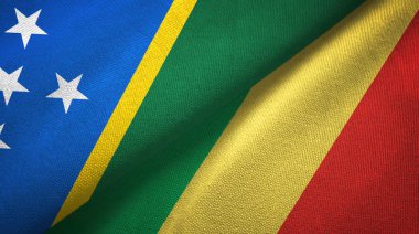 Solomon Adası ve Kongo iki bayraklar tekstil kumaş, kumaş doku 