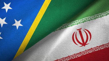 Solomon Adası ve İran iki bayraktekstil kumaş, kumaş doku