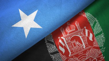 Somali ve Afganistan iki bayrak tekstil kumaş, kumaş doku 