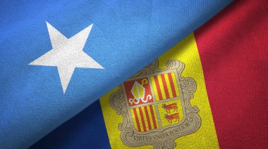 Somali ve Andorra iki bayrak tekstil kumaş, kumaş doku 
