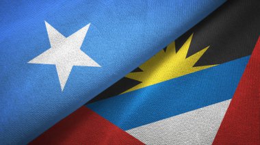 Somali ve Antigua ve Barbuda iki bayrak tekstil kumaş, kumaş doku 