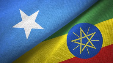 Somali ve Etiyopya iki bayrak tekstil kumaş, kumaş doku