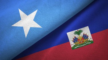 Somali ve Haiti iki bayraklar tekstil kumaş, kumaş doku