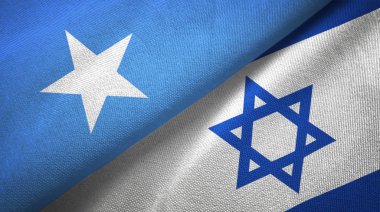 Somali ve İsrail iki bayrak tekstil kumaş, kumaş doku