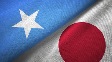 Somali ve Japonya iki bayrak tekstil kumaş, kumaş doku
